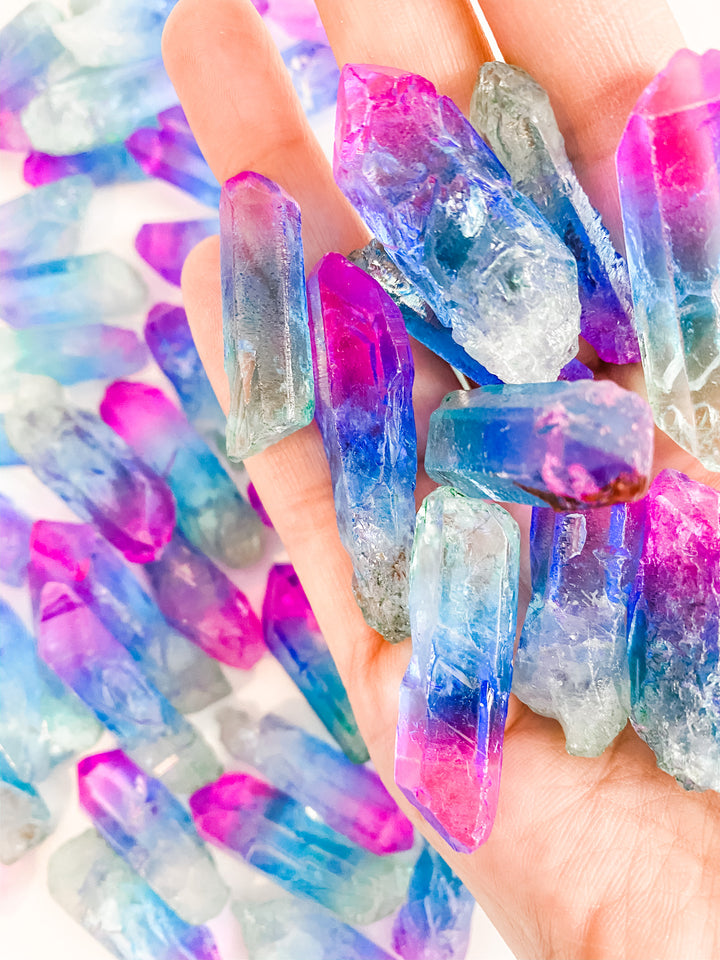 Natural Clear Quartz Dyed Points