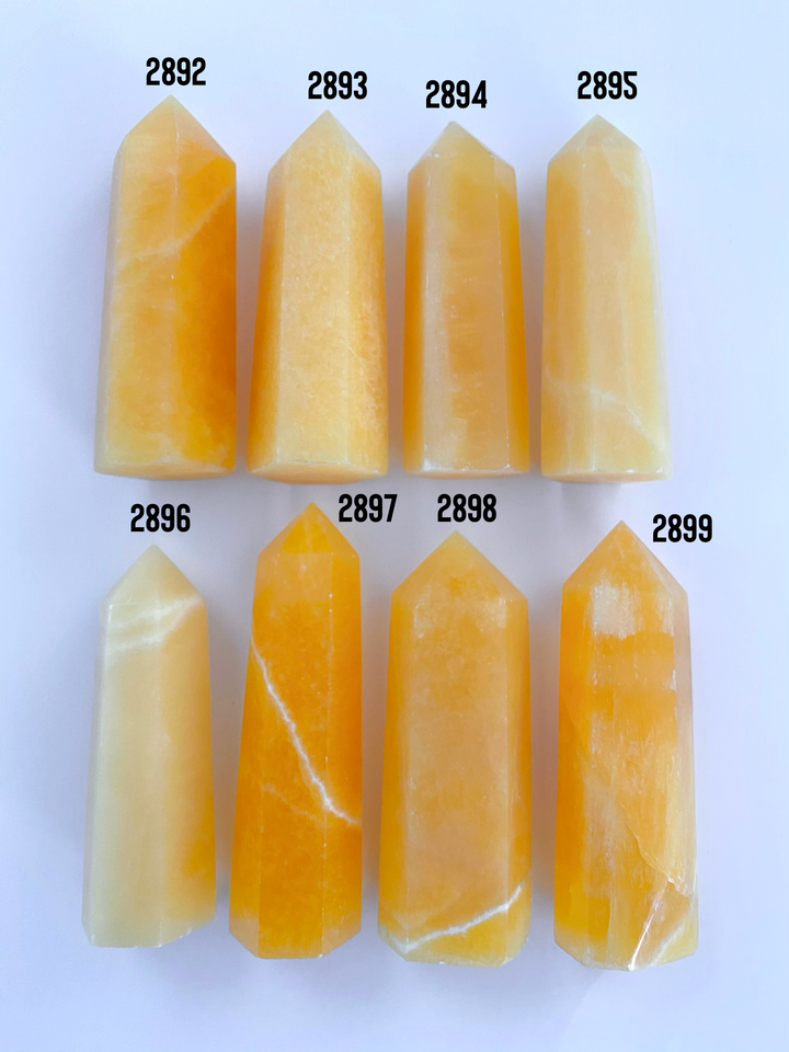 Orange Calcite Towers - Uncommon Rocks
