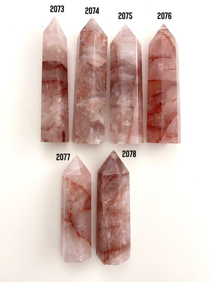 Fire Quartz (Hematoid) Towers