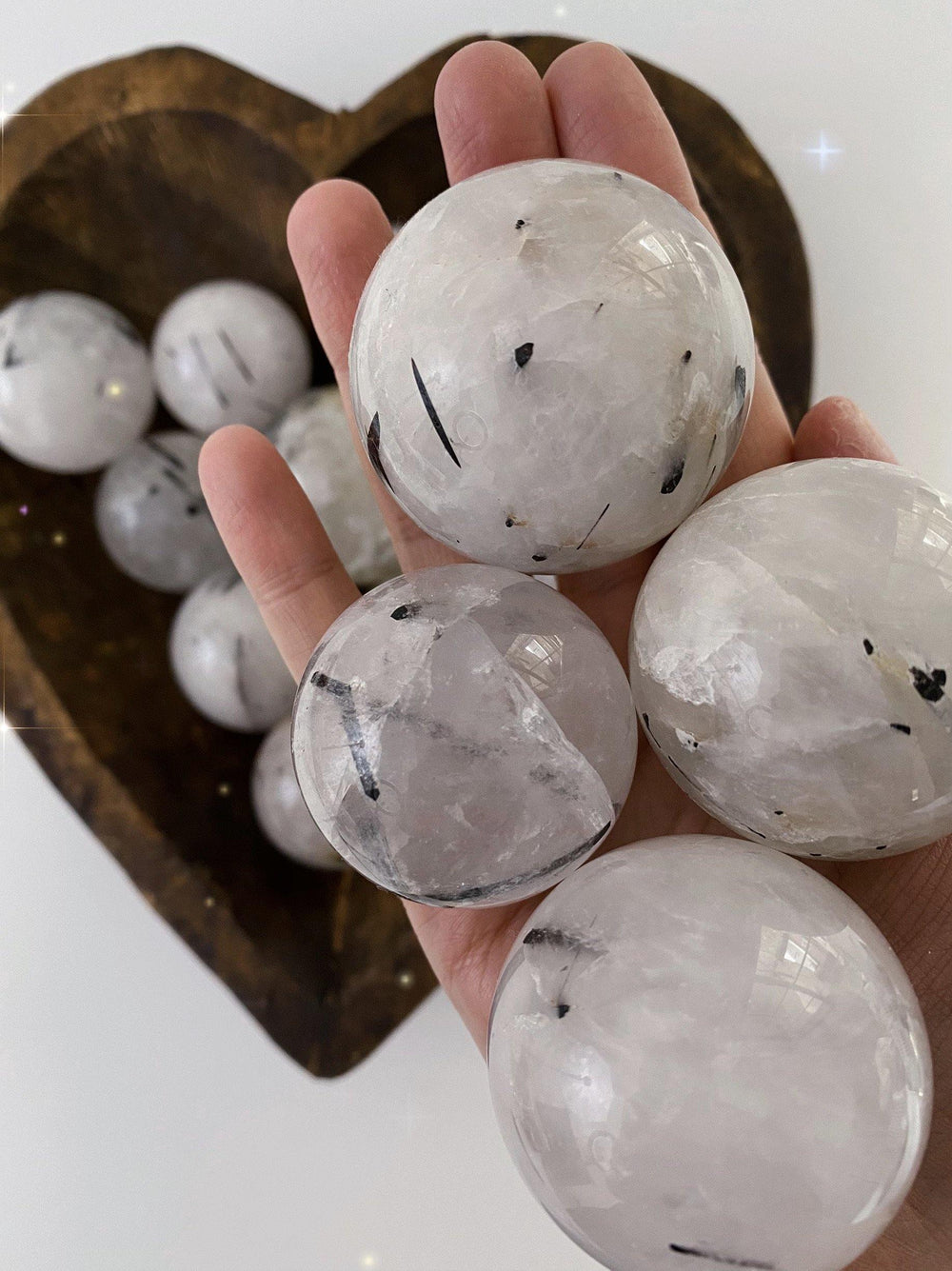Black Tourmaline in Quartz Spheres - Uncommon Rocks