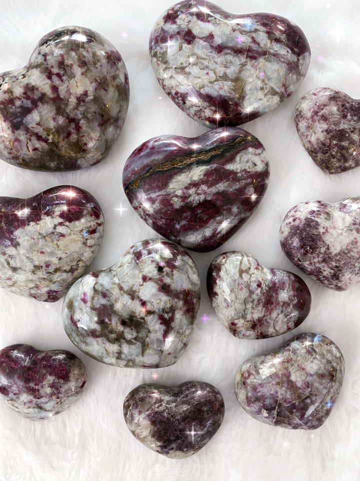 Red Tourmaline (Rubellite) Hearts