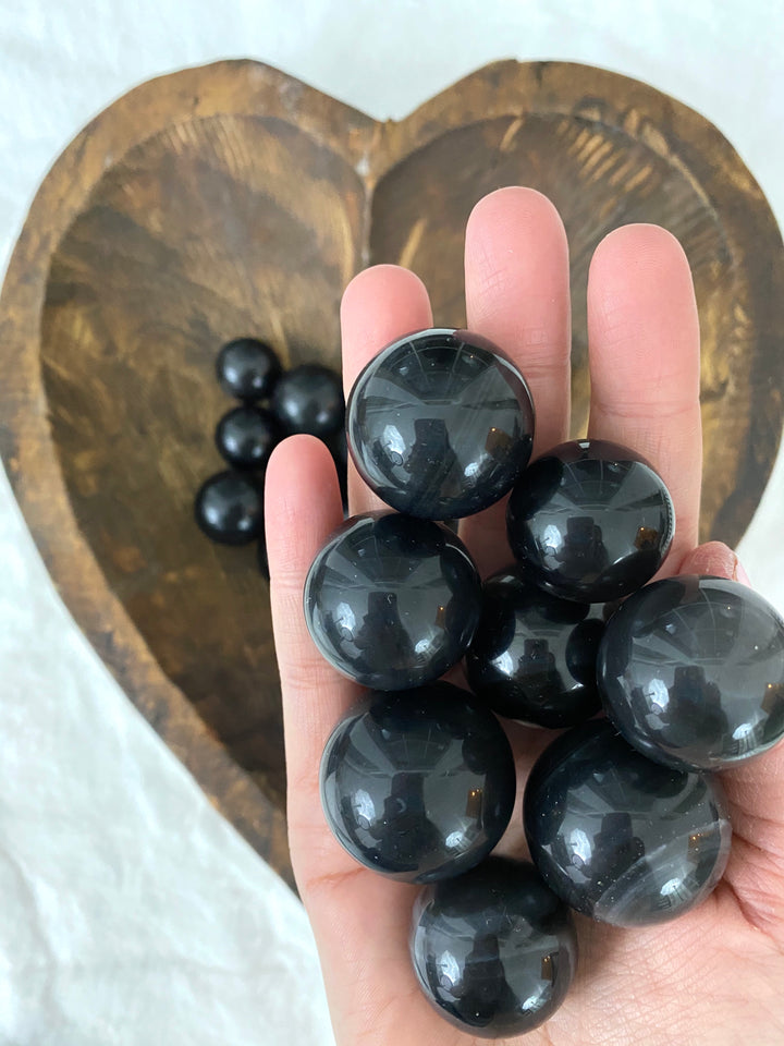Rainbow Obsidian Spheres