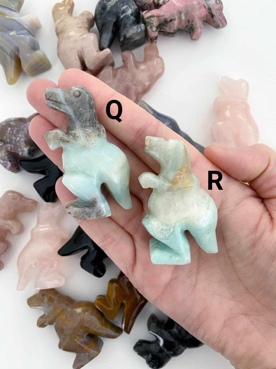 Sky Blue Quartz Dinosaur Carving