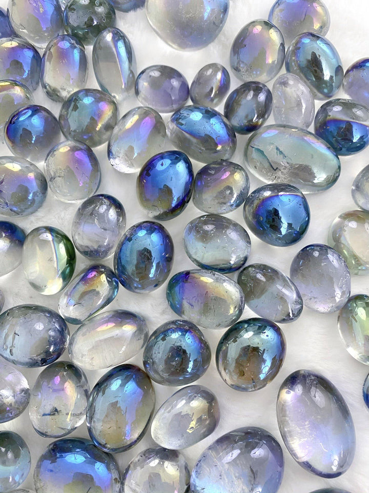Clear Quartz Aura Tumbled Stones - Uncommon Rocks
