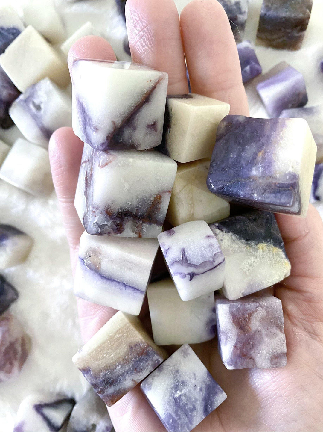 Opalized Fluorite Tumbled Cubes - Uncommon Rocks