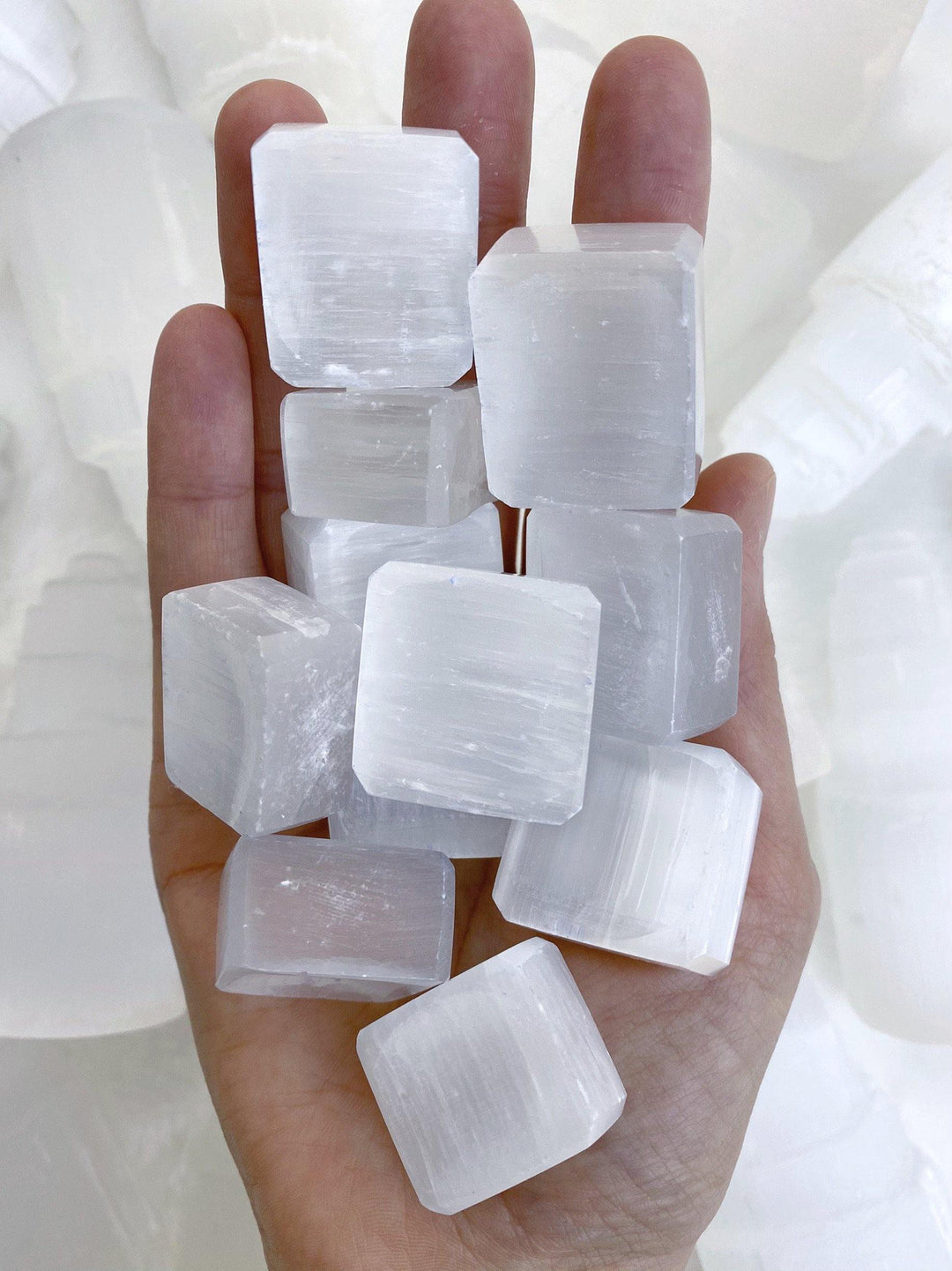 Selenite Sphere Stand-Square - Uncommon Rocks