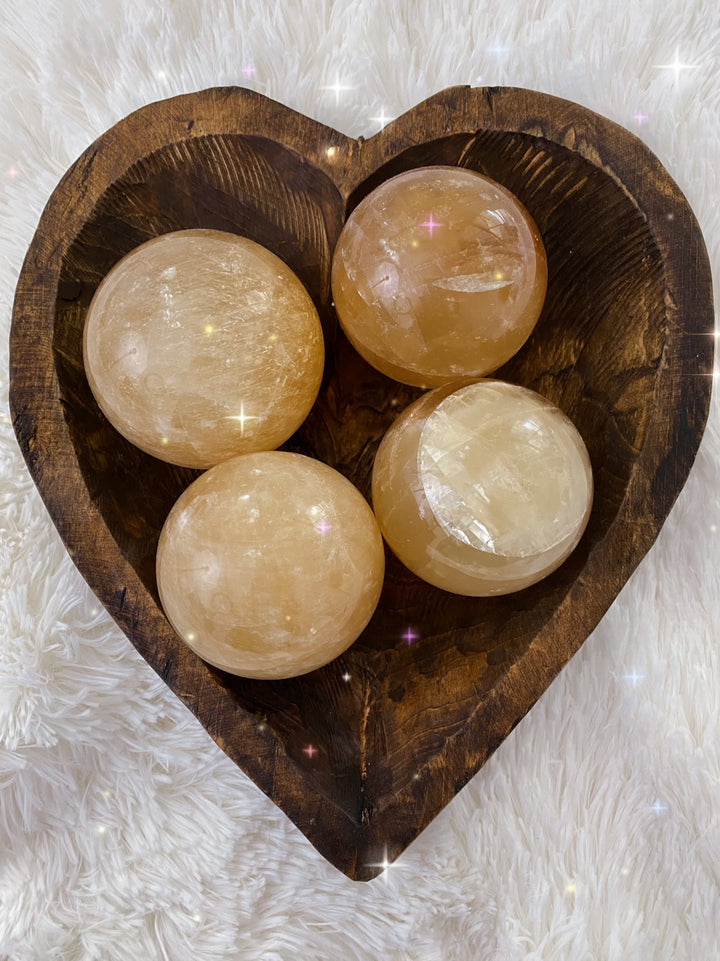 Honey Calcite Spheres