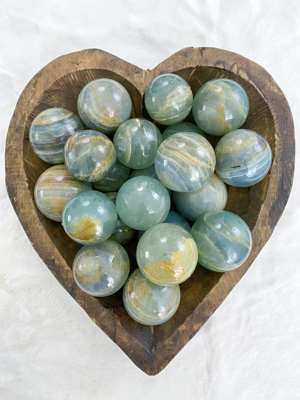 Blue Onyx (Lemurian Aquatine Calcite) Spheres - Uncommon Rocks