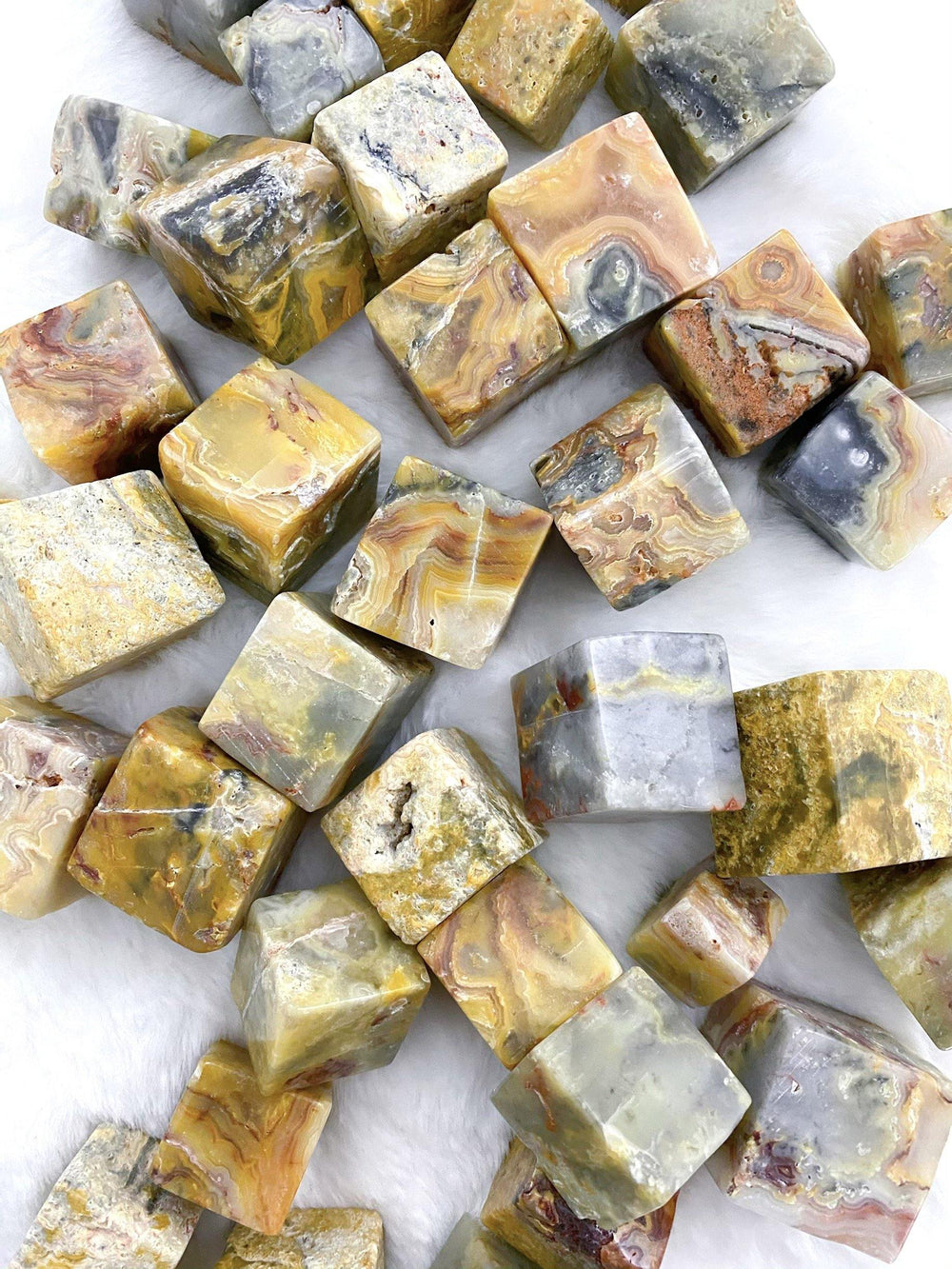 Crazy Lace Agate Tumbled Cubes - Uncommon Rocks