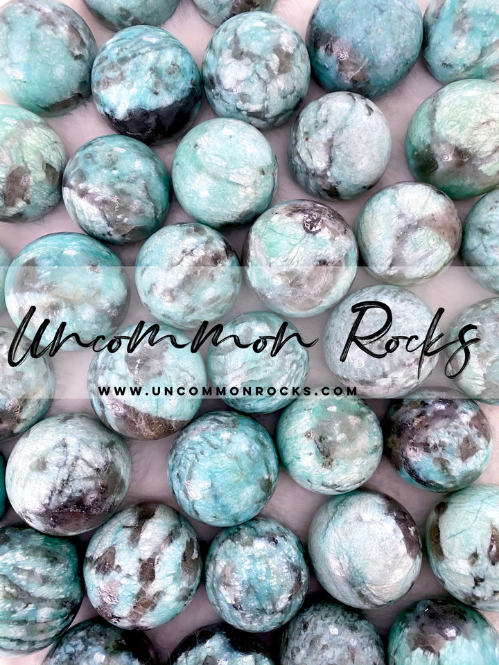 Amazonite and Smoky Quartz  Spheres