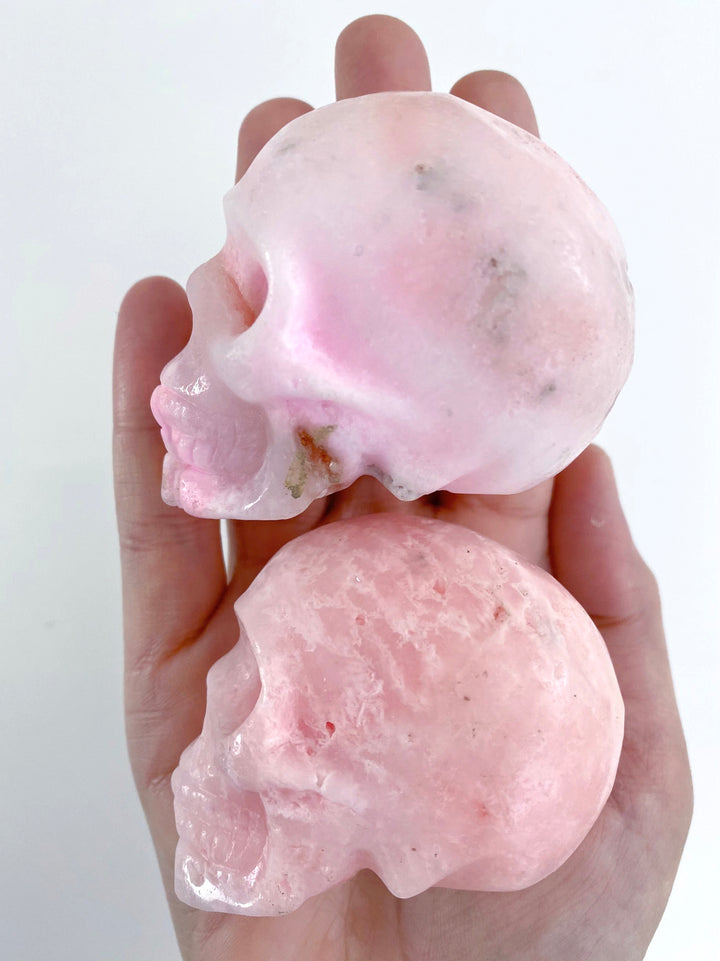 Pink Opal Skulls