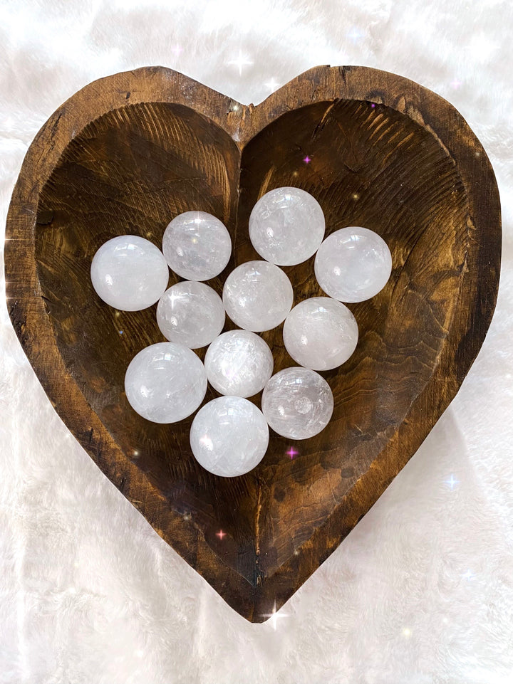White Calcite Spheres