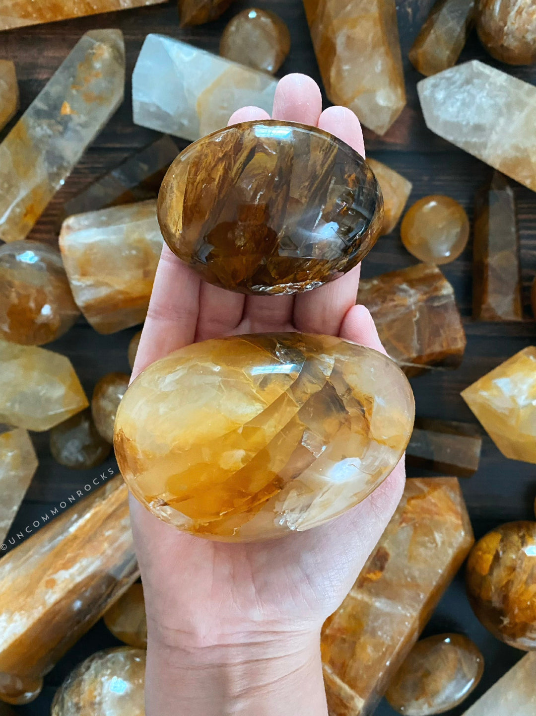 Golden Healer Quartz Palm Stones
