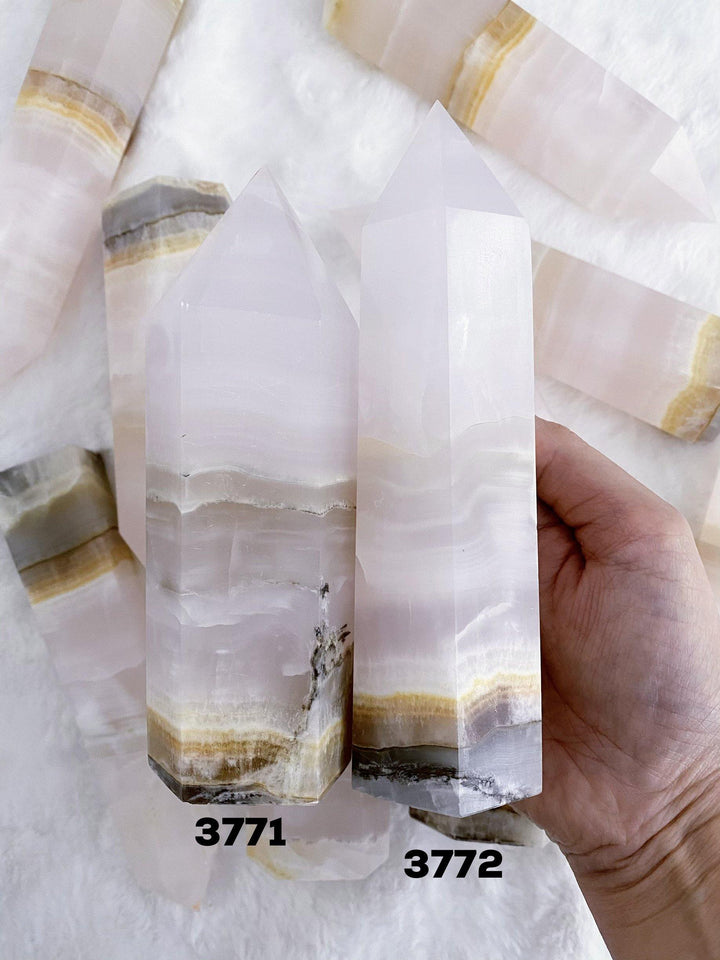 Pink Calcite Towers - Uncommon Rocks