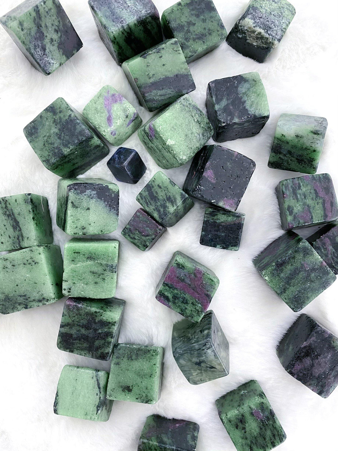 Ruby Zoisite Tumbled Cubes - Uncommon Rocks