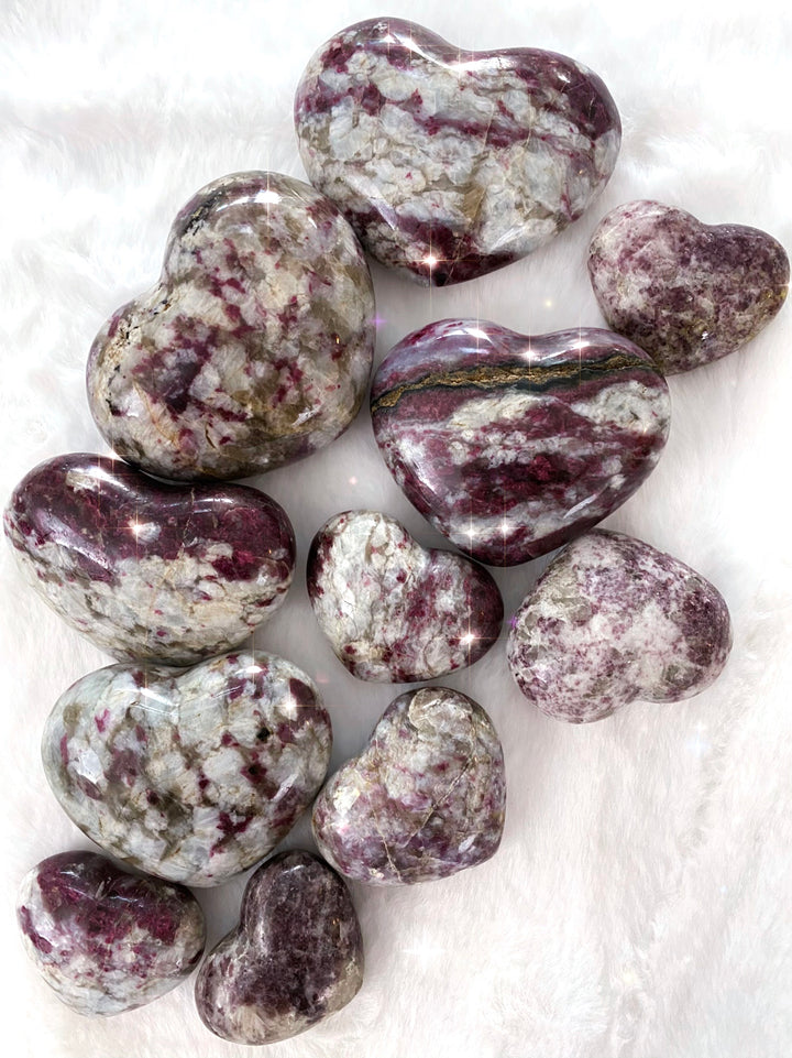 Red Tourmaline (Rubellite) Hearts