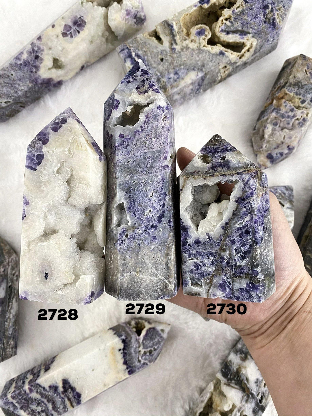 Opalized Fluorite Druzy Towers - Uncommon Rocks