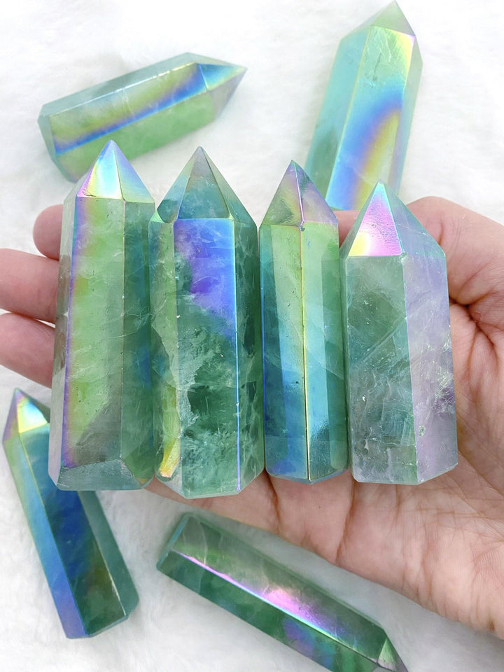 Aura Green Fluorite Towers - Uncommon Rocks