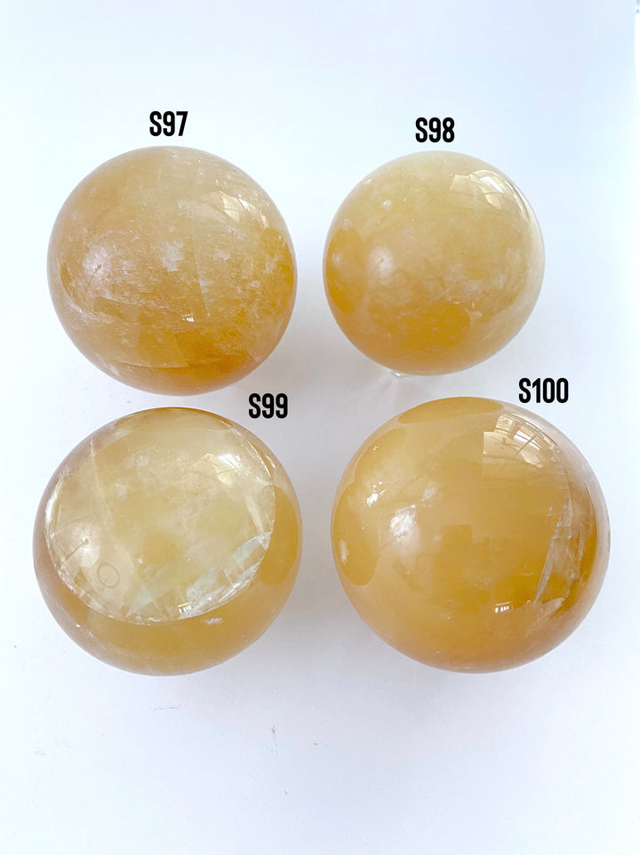Honey Calcite Spheres