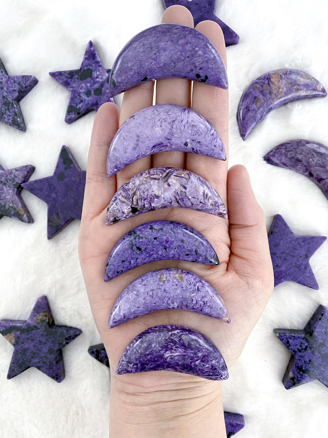 Charoite High Quality Moons - Uncommon Rocks