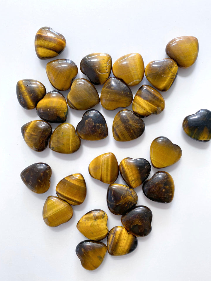 Tiger Eye Hearts with Drilled Hole