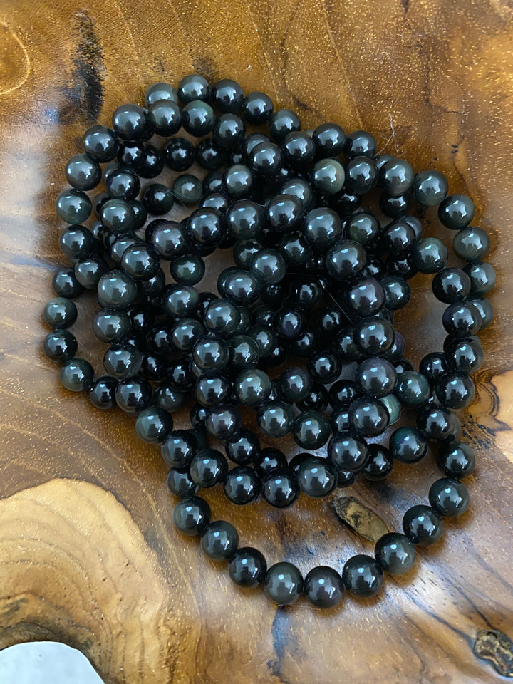 Golden Obsidian Bead Bracelet