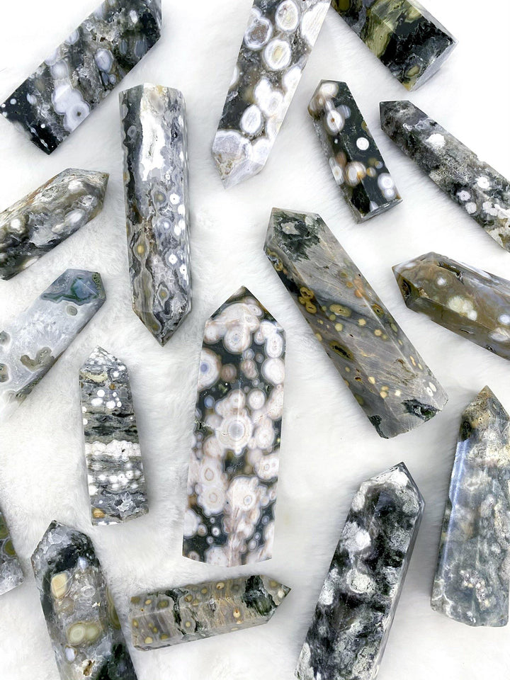 Ocean Orbicular Jasper Towers - Uncommon Rocks