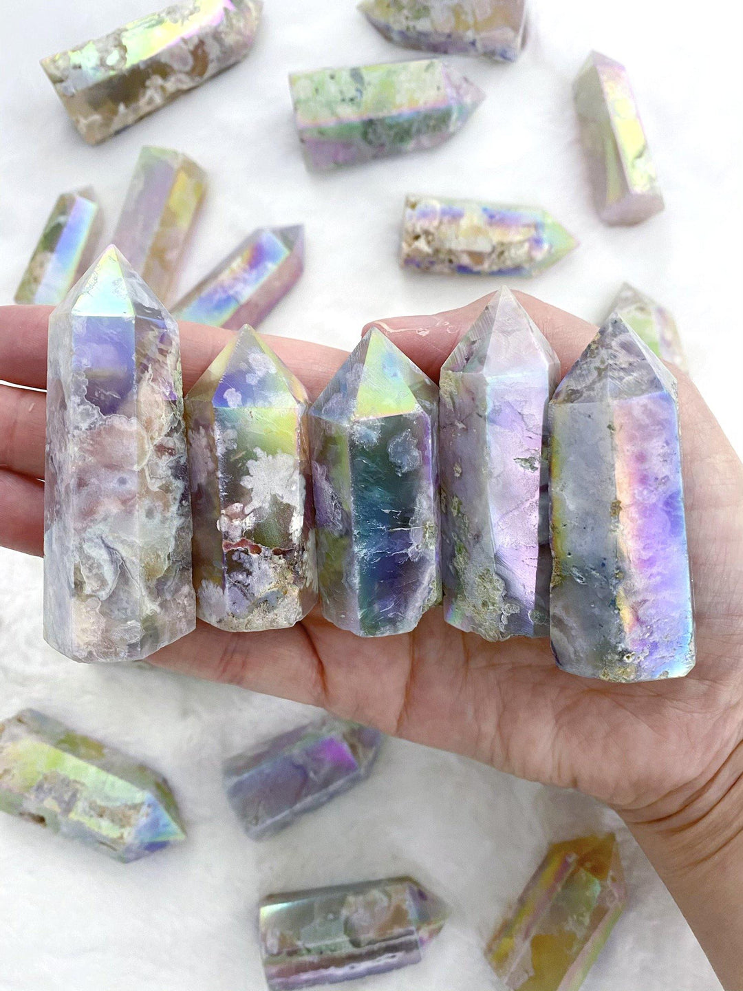 Aura Flower Agate Towers - Uncommon Rocks