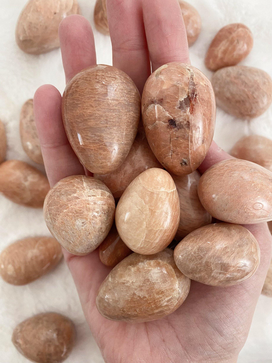 Peach Moonstone Eggs - Uncommon Rocks
