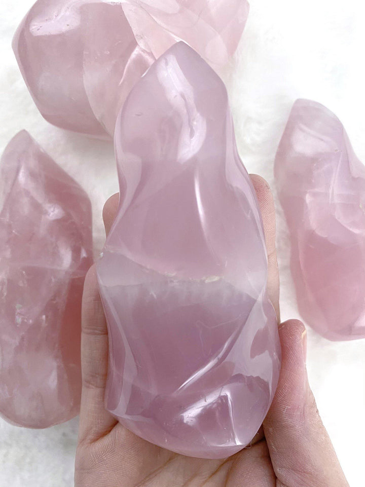 Rose Quartz Flame - Uncommon Rocks
