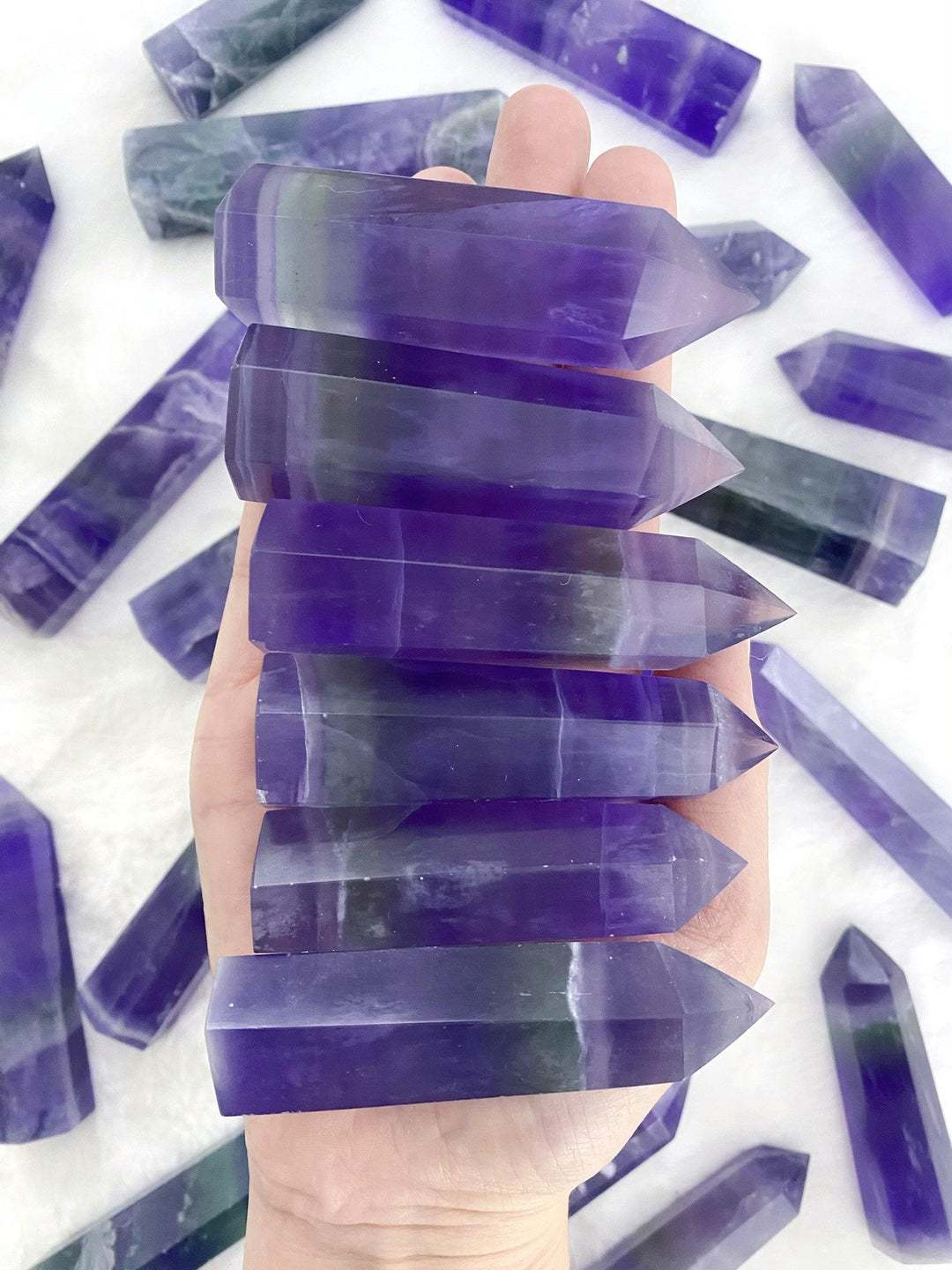 Blue Fluorite Towers - Uncommon Rocks