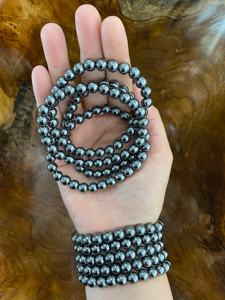 Hematite Stone Bead Bracelet