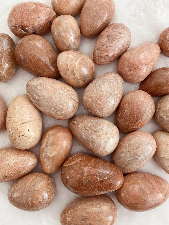 Peach Moonstone Eggs - Uncommon Rocks