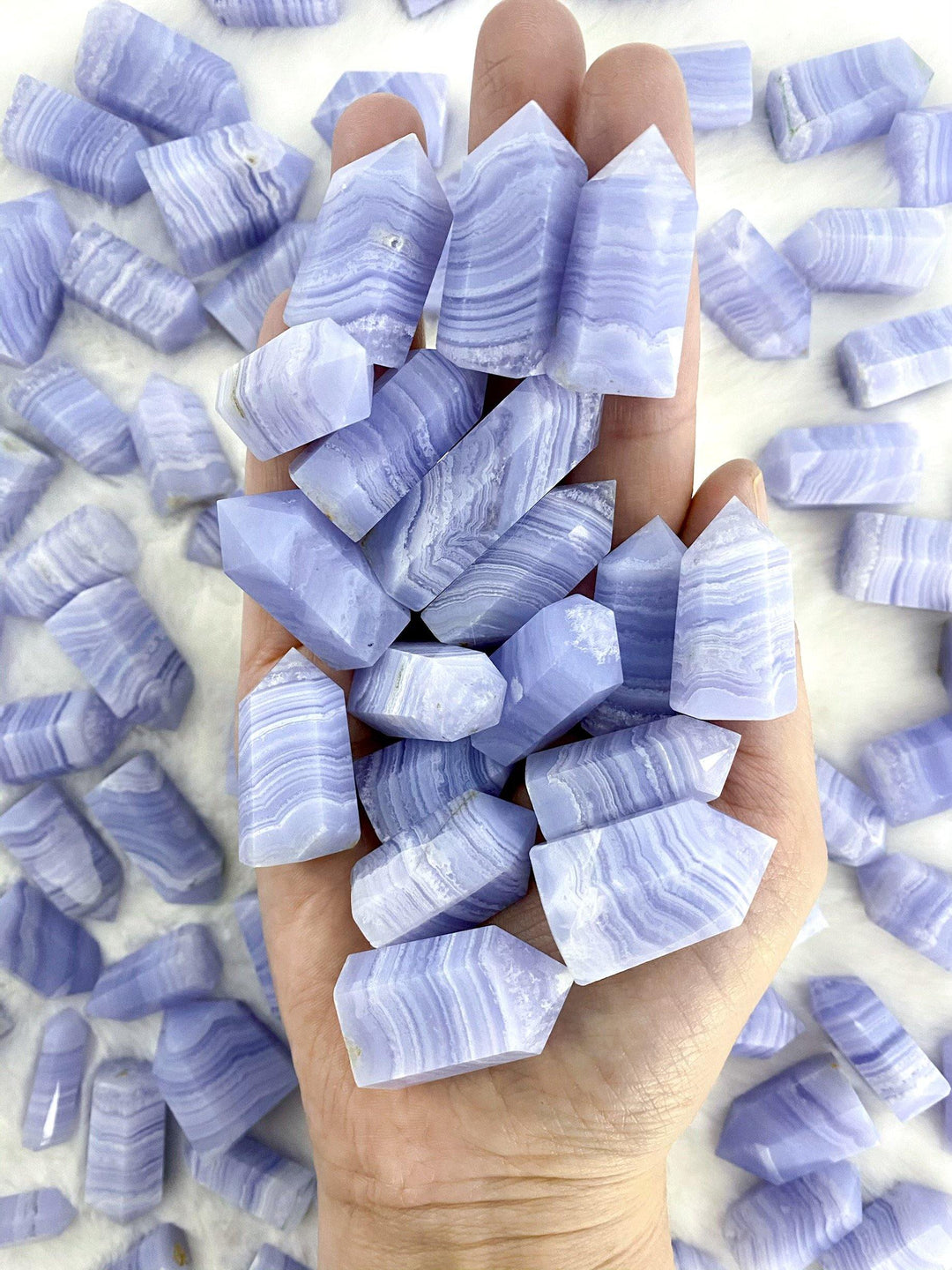Blue Lace Agate Points - Uncommon Rocks