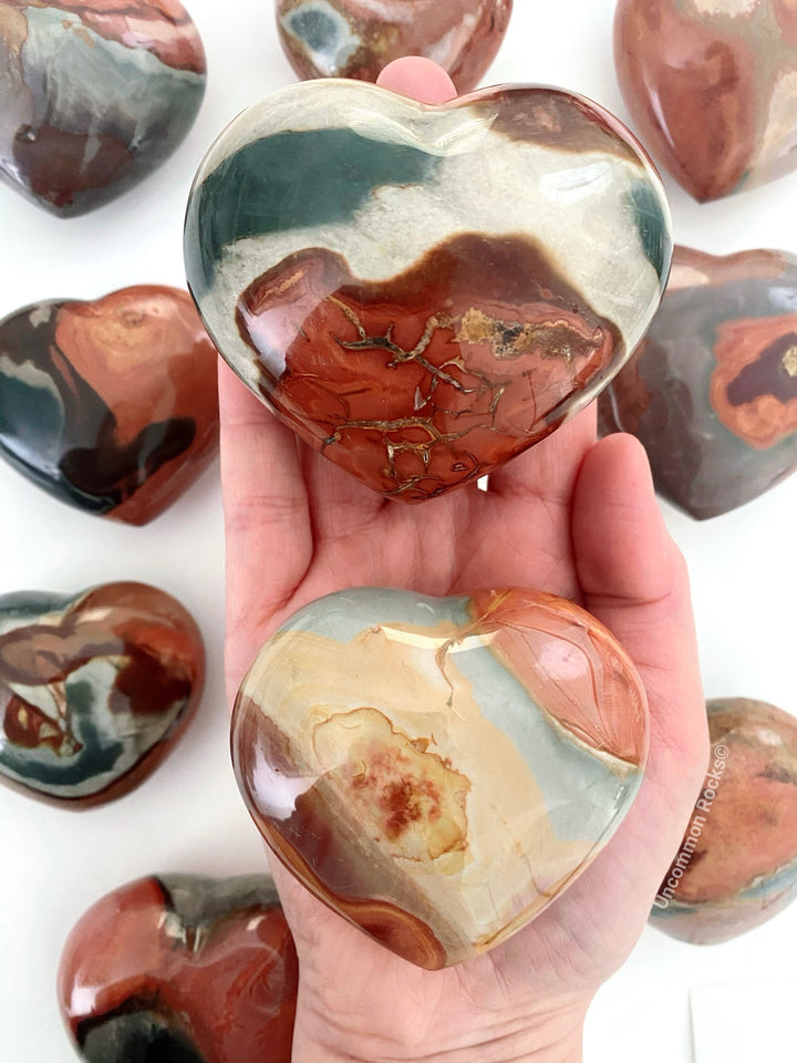 Polychrome Jasper Hearts