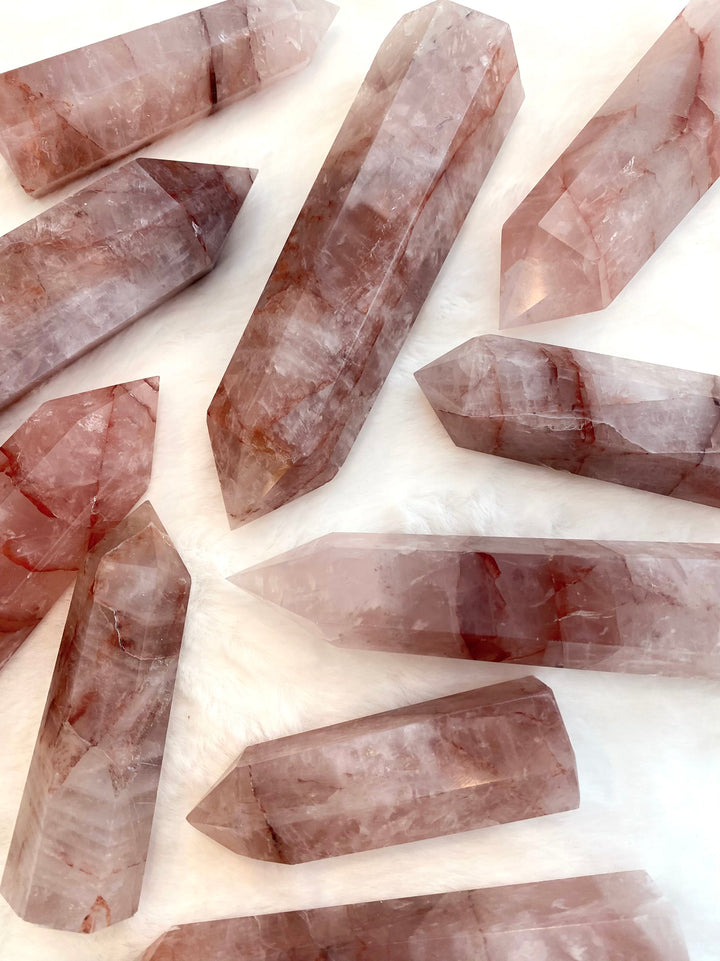 Fire Quartz (Hematoid) Towers