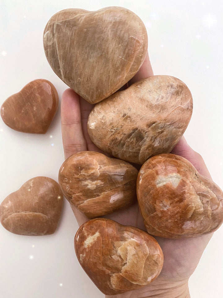 Peach Moonstone Heart