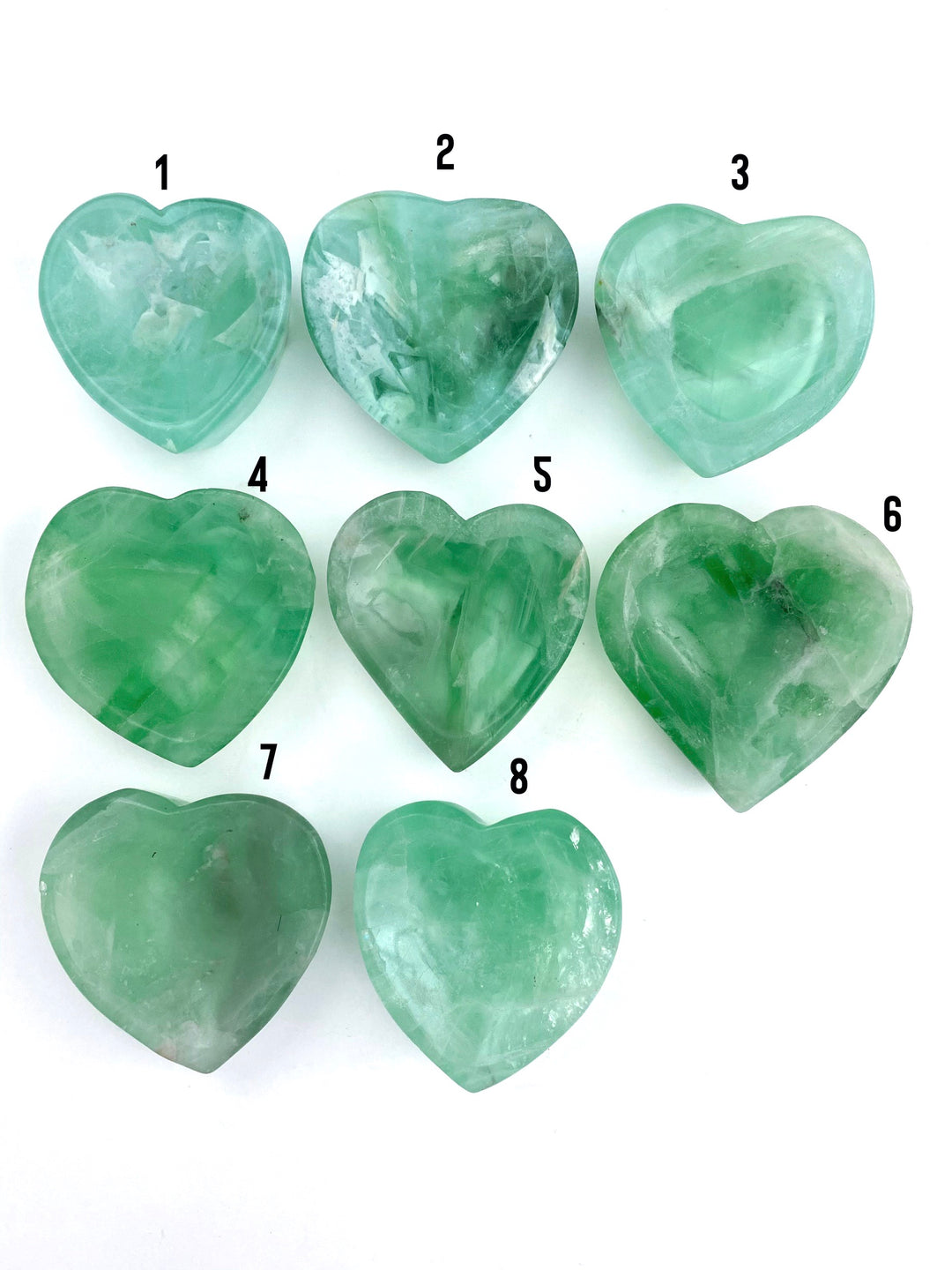 Fluorite Heart Bowls