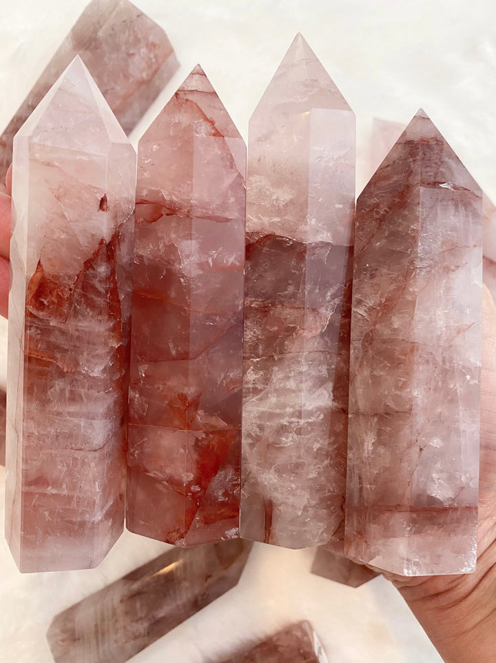 Fire Quartz (Hematoid) Towers