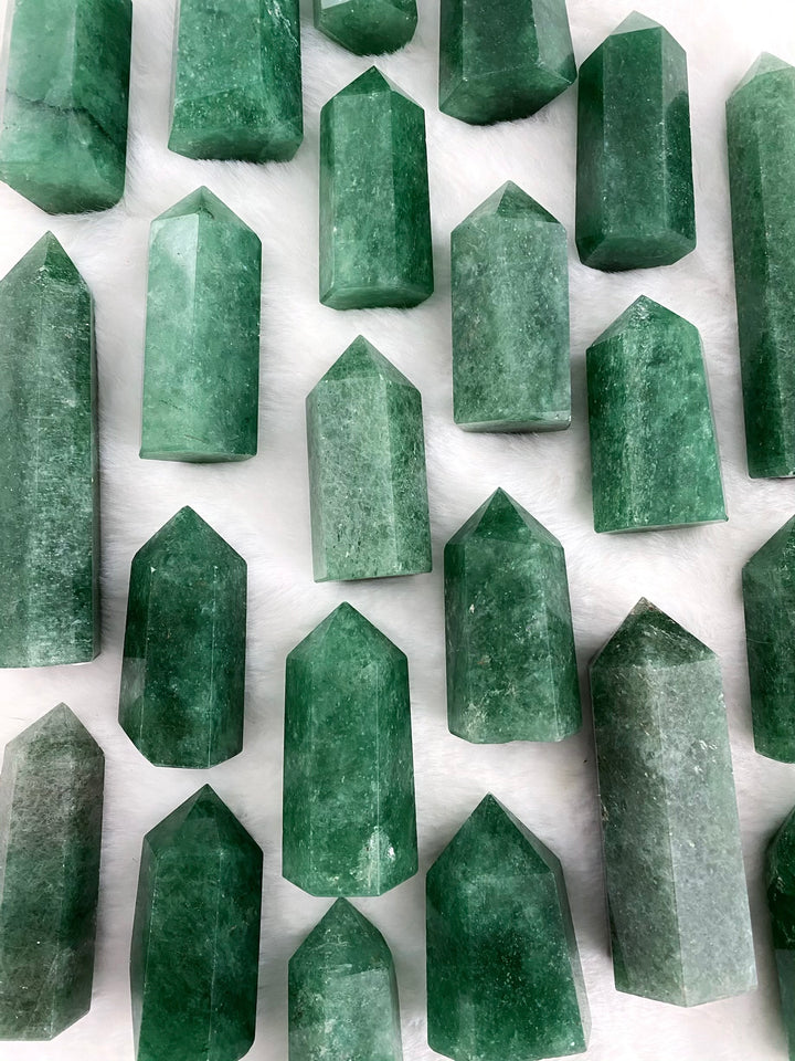 Green Emerald Tanzurine Quartz Towers