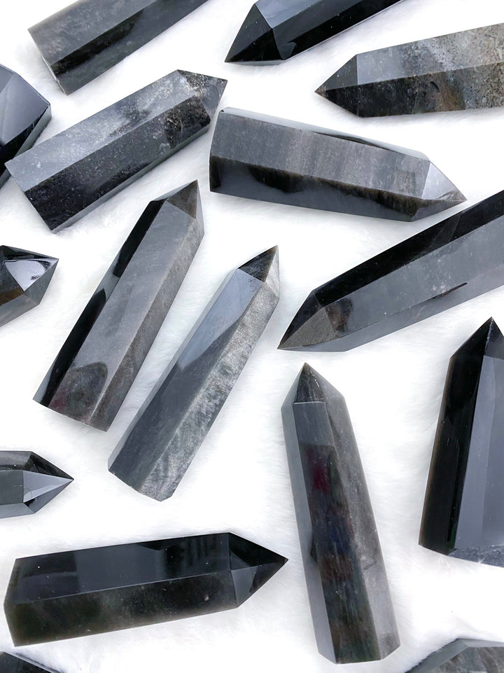 Silver Sheen Obsidian Towers