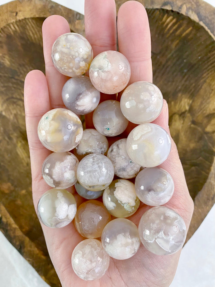 Flower Agate Spheres