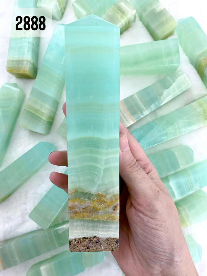 Pistachio Calcite Towers - Uncommon Rocks
