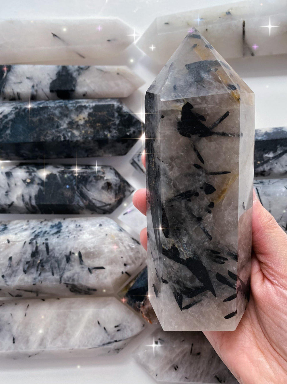 Black Tourmaline Big Towers - Uncommon Rocks