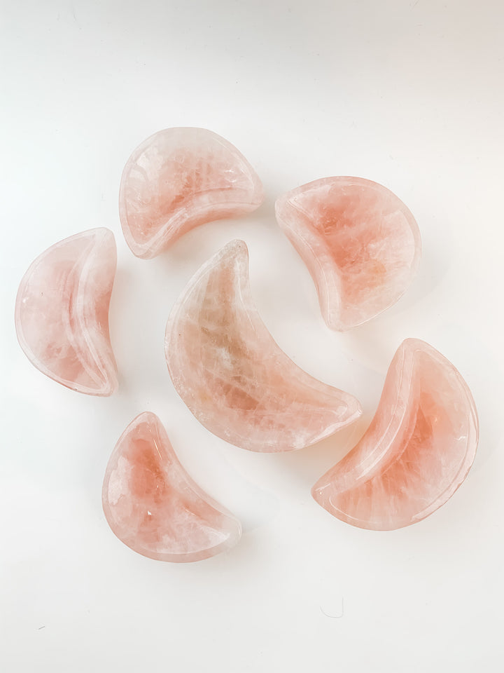 Rose Quartz Moon Bowls