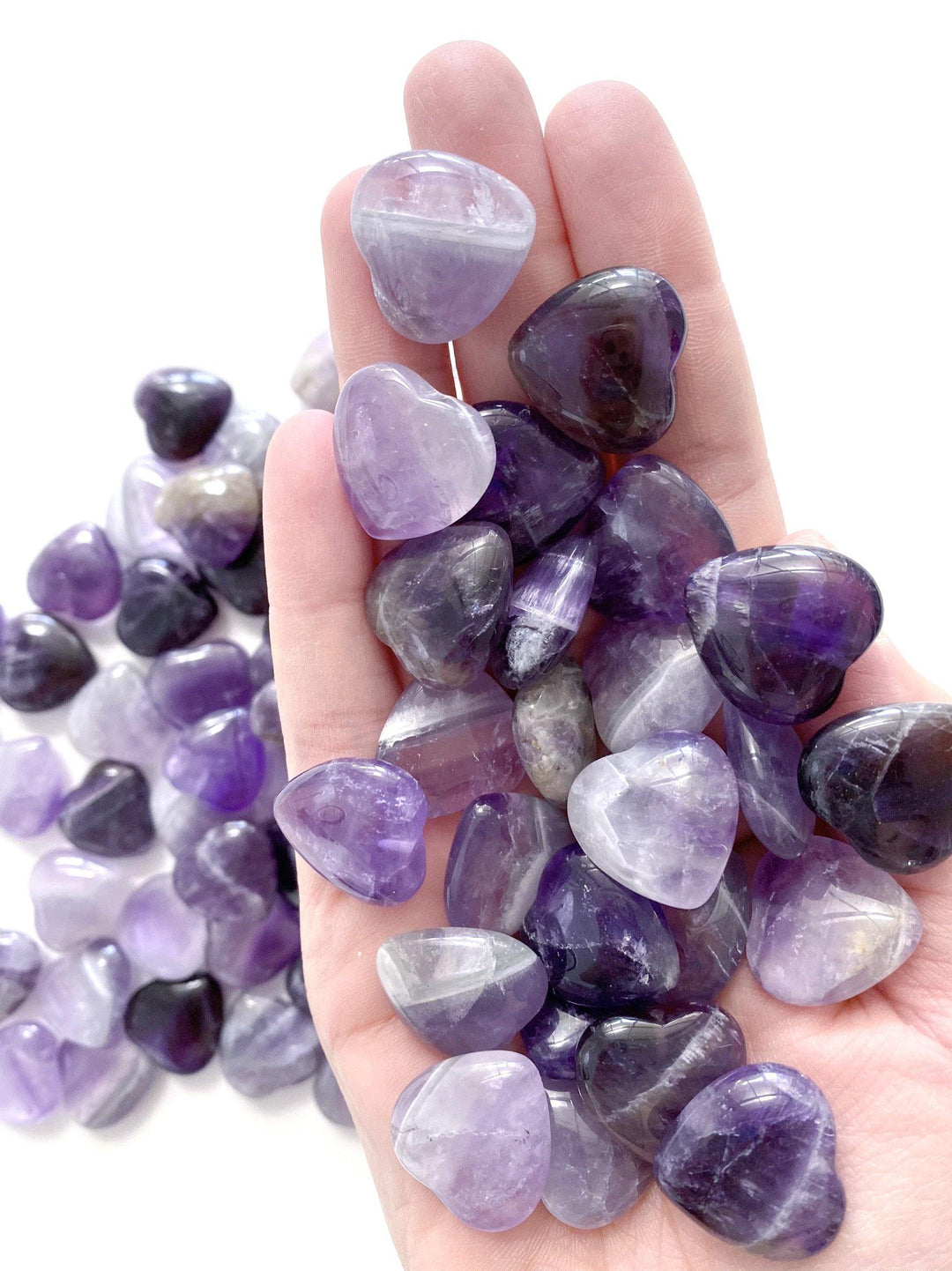 Amethyst Hearts with Drilled Hole - Uncommon Rocks