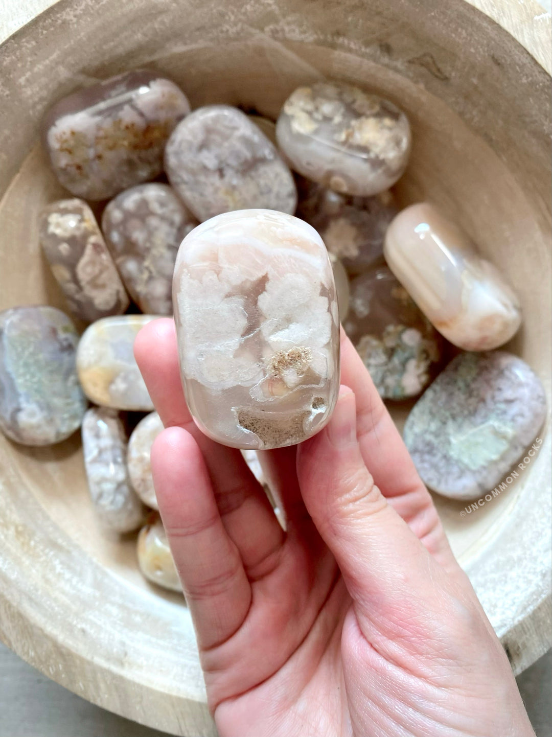 Flower Agate Carved Disc