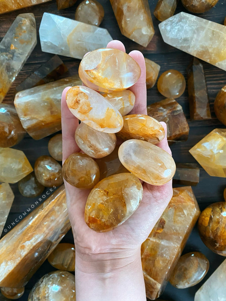 Golden Healer Quartz Palm Stones