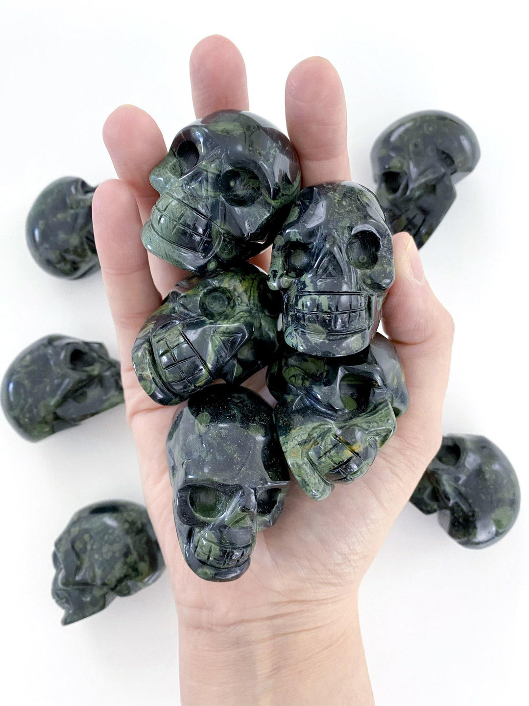 Kambaba Jasper Carved Skulls - Uncommon Rocks