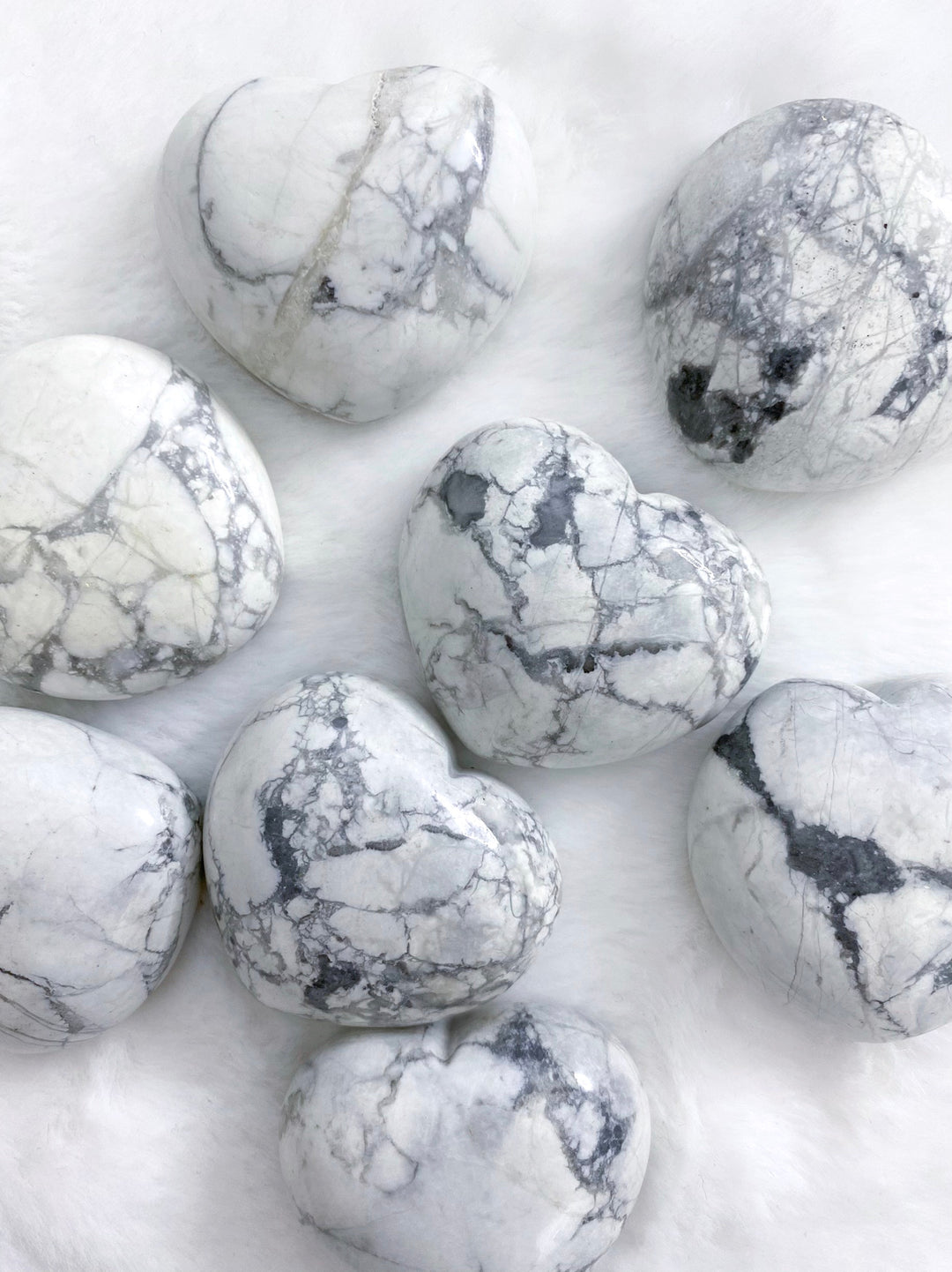 Howlite Puffy Hearts